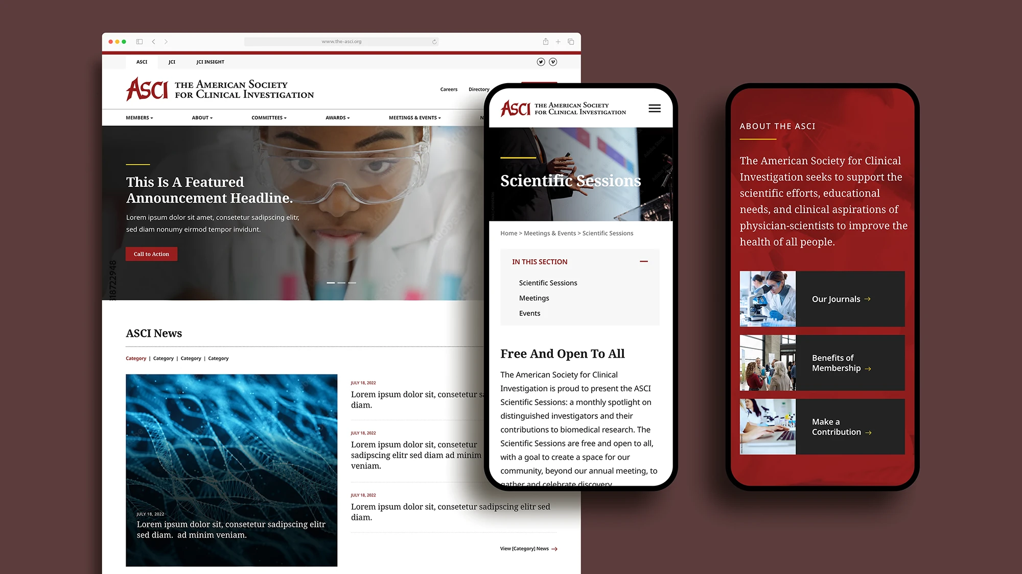 The ASCI Website Design