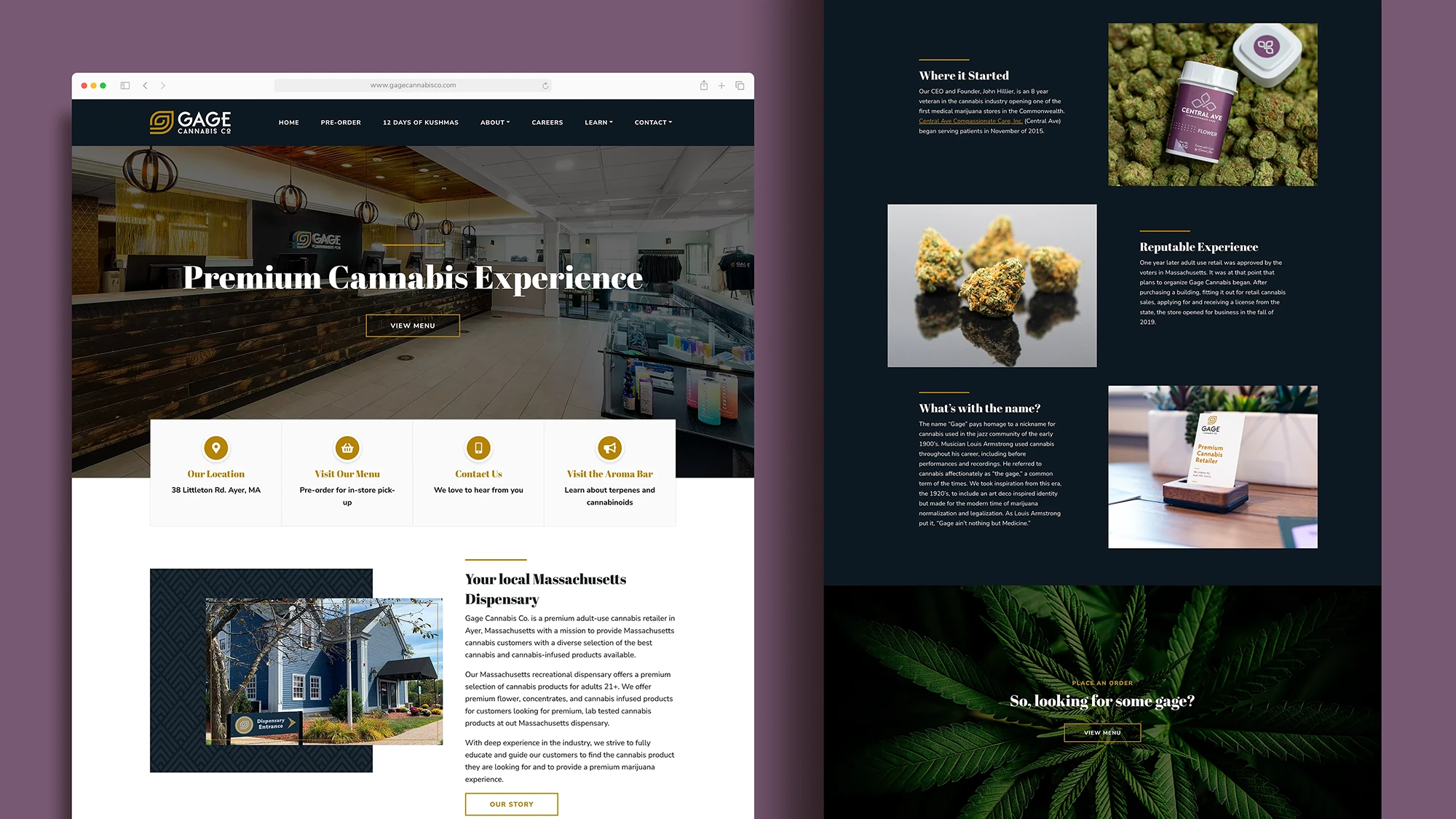 Gage Cannabis Website Design