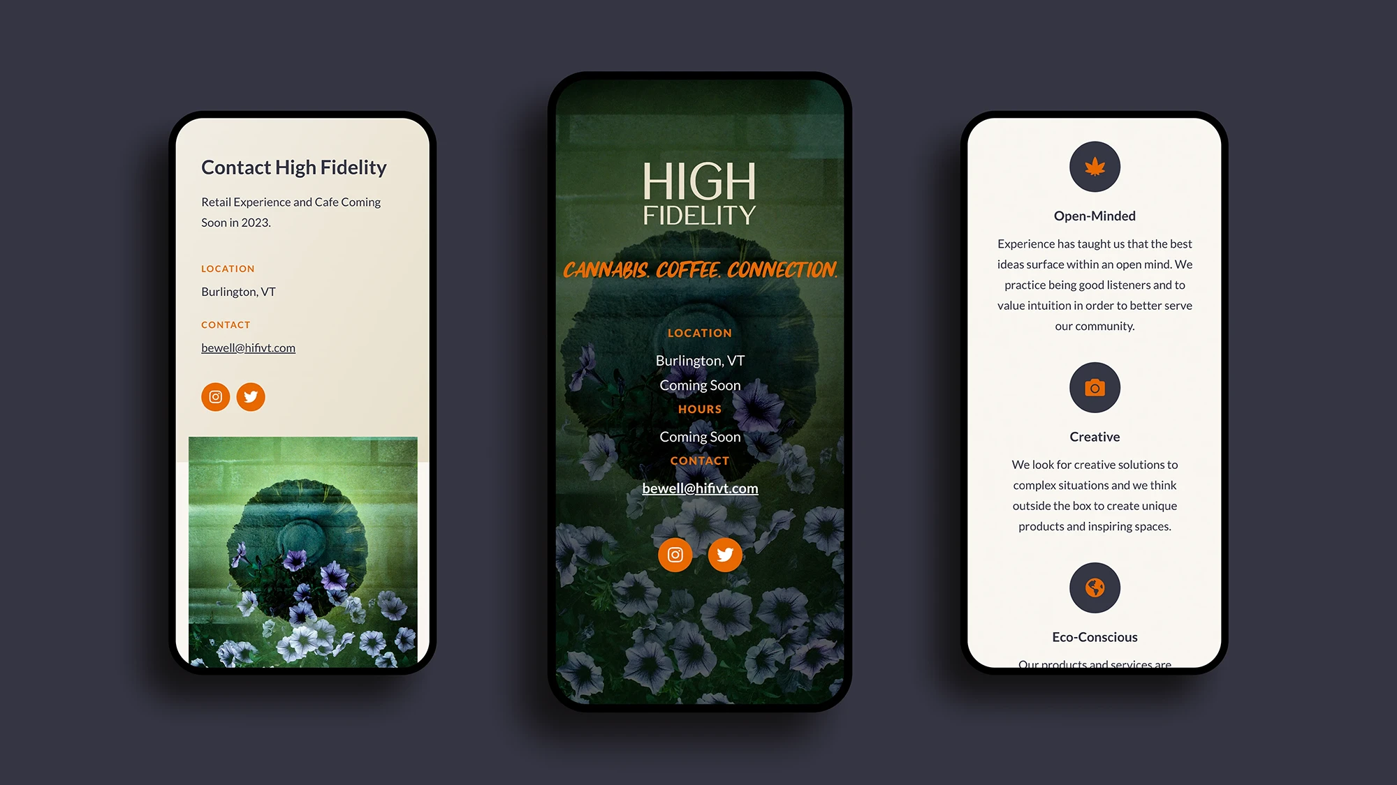 High Fidelity Mobile Website Design