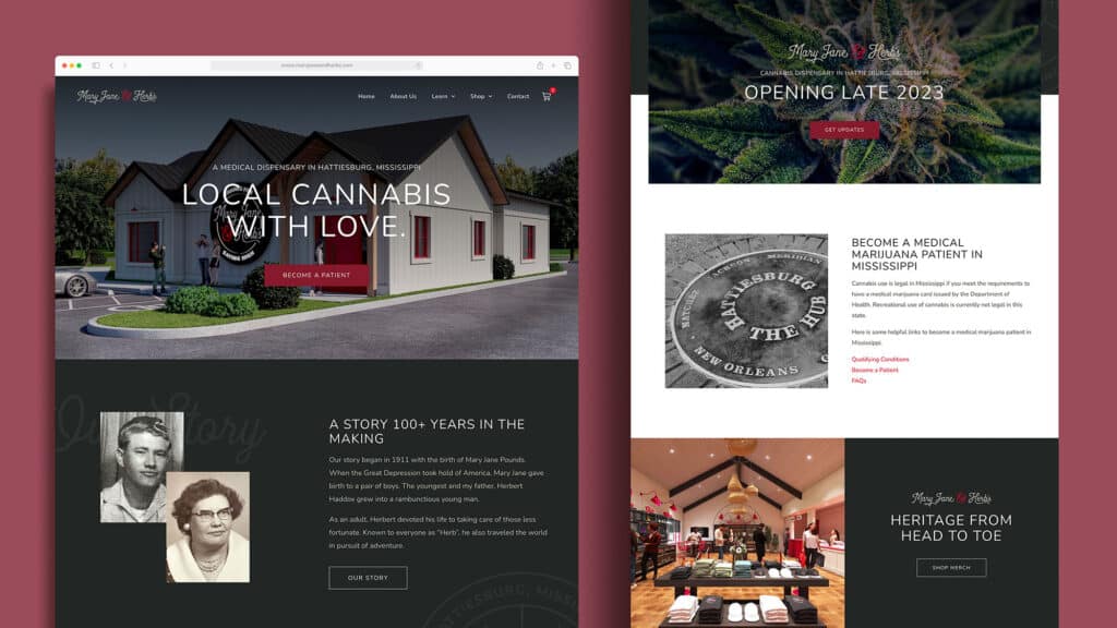 Mary Jane & Herb's site Design Clutch Creative Company